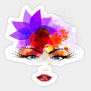 Woman Floral Hair Sticker